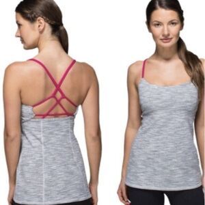 Lululemon dancing warrior tank top with padded bra